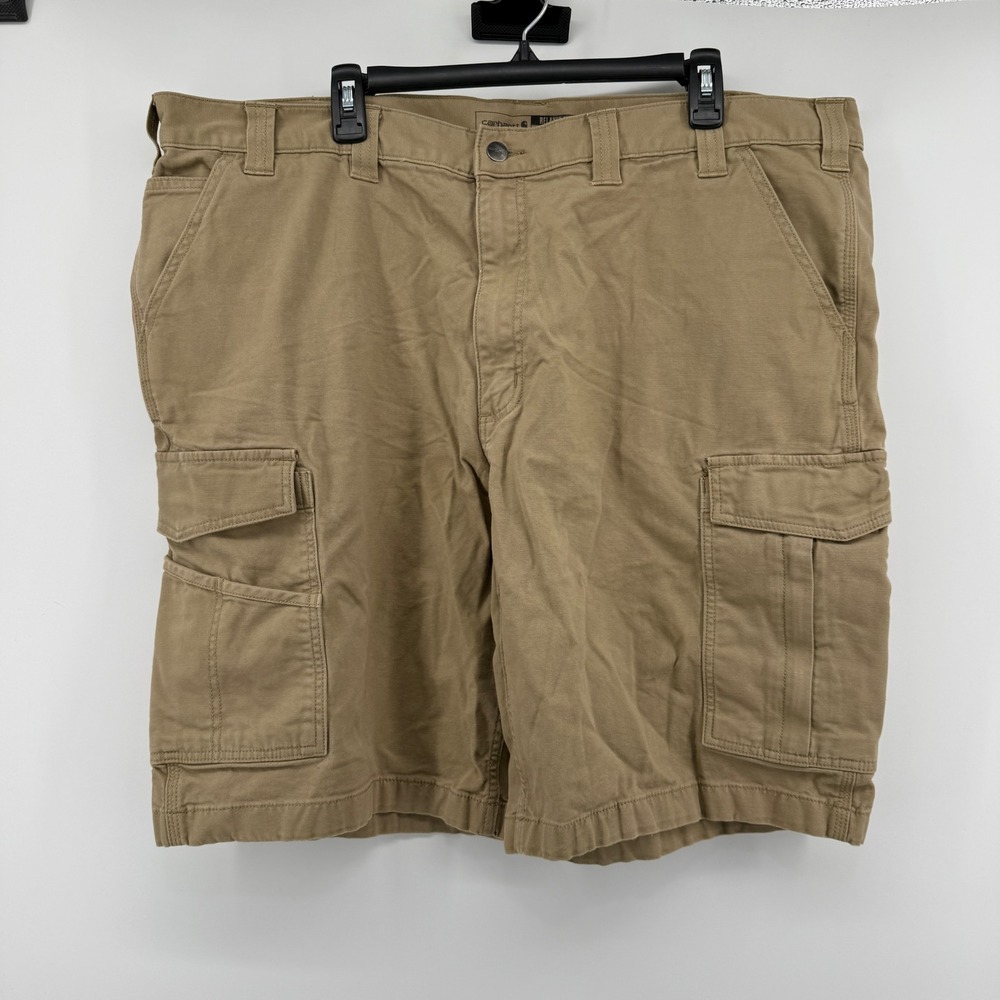 Carhartt Rugged Flex Relaxed Fit Canvas Cargo Work‎ Short Tan BS3542-M Mens 44